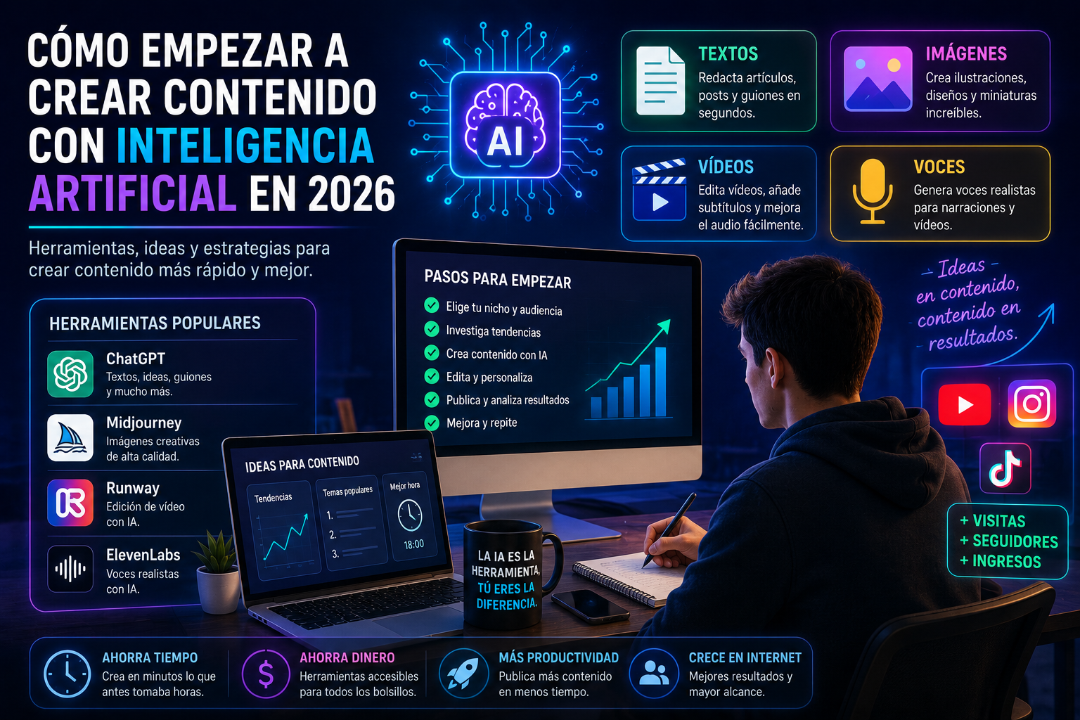 Cómo empezar a crear contenido con inteligencia artificial en 2026